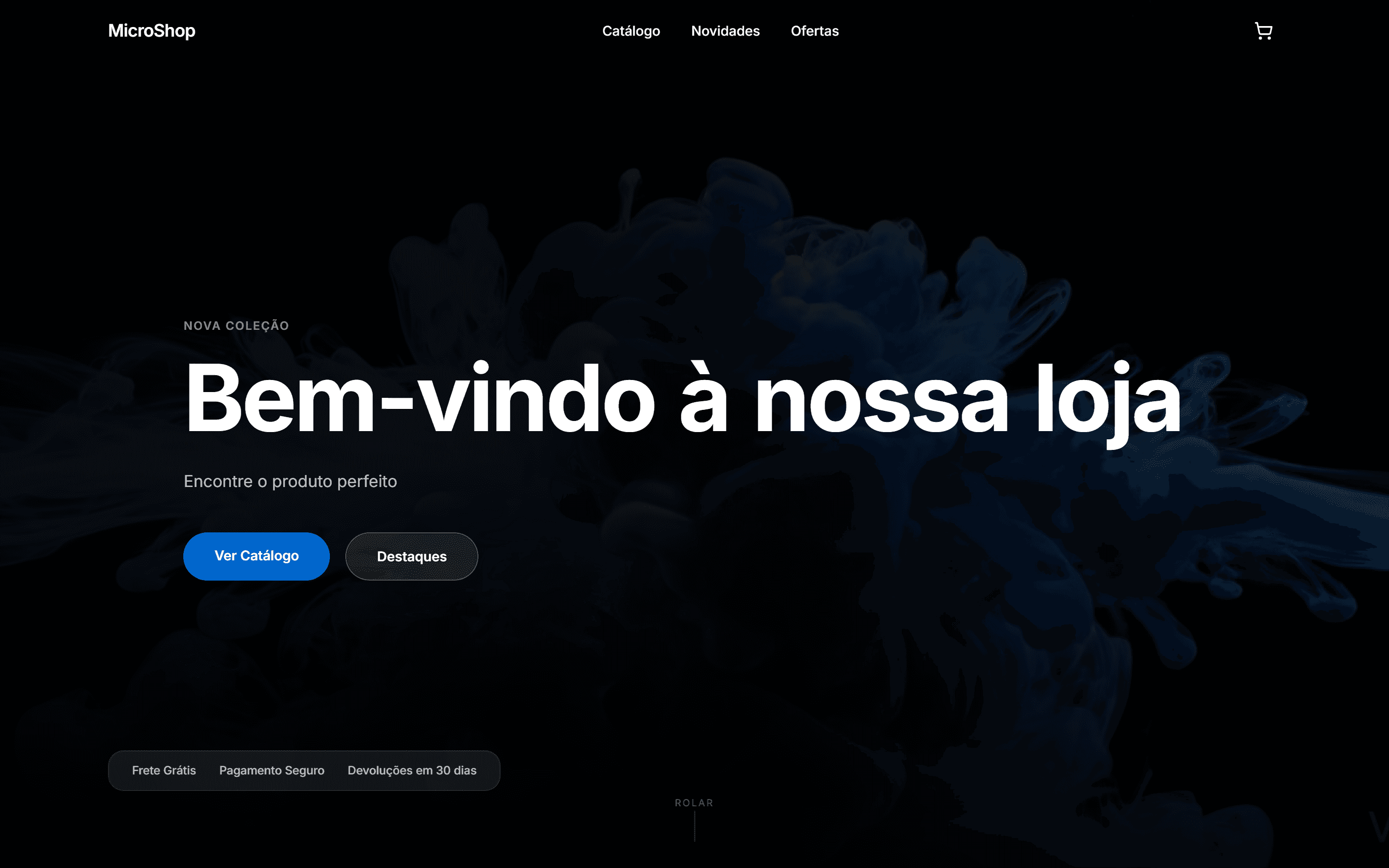 Hero & navegação